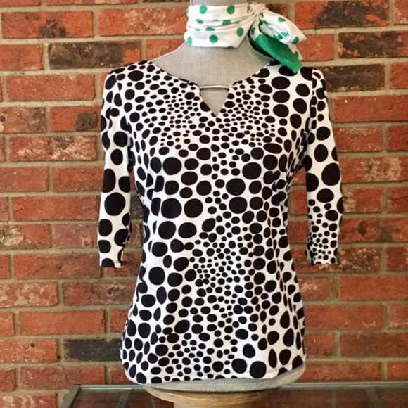 new directions Tops - New Directions Polka Dot Patterned Blouse new directions Tops - New Directions Polka Dot Patterned Blouse